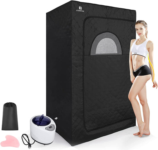 Portable Steam Sauna for Home, Full Size Personal Steam Room Sauna Box Kit with 2.6L 1000W Steam Generator, Remote Control, Indoor Sauna Tent for Home Spa Relaxation (39.3'' X 31.5''X 67'') - LynkHouse