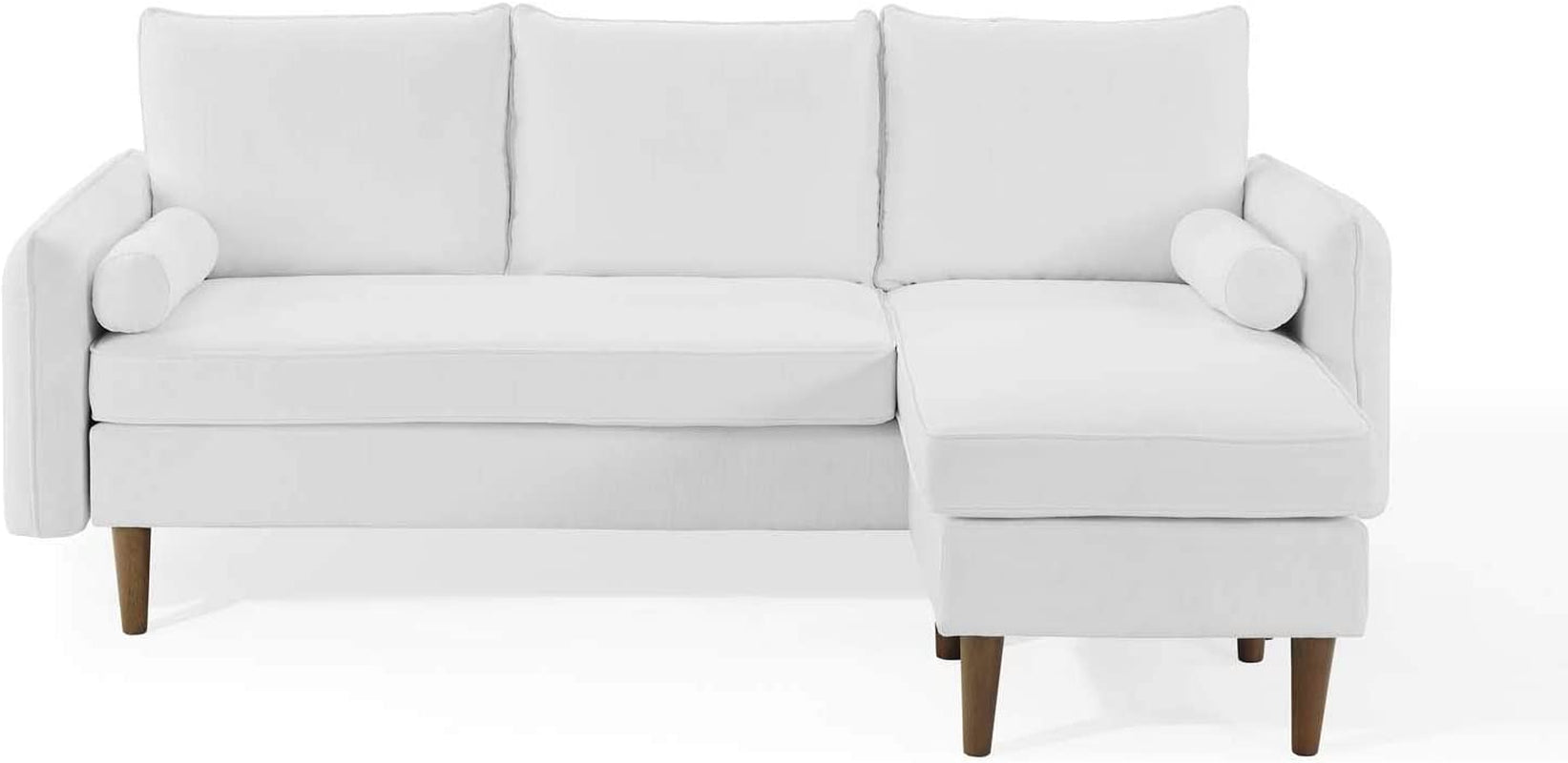 Revive Right or Left Sectional Modern Upholstered Fabric Sofa Couch, White - LynkHouse