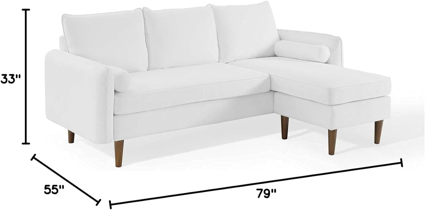 Revive Right or Left Sectional Modern Upholstered Fabric Sofa Couch, White - LynkHouse