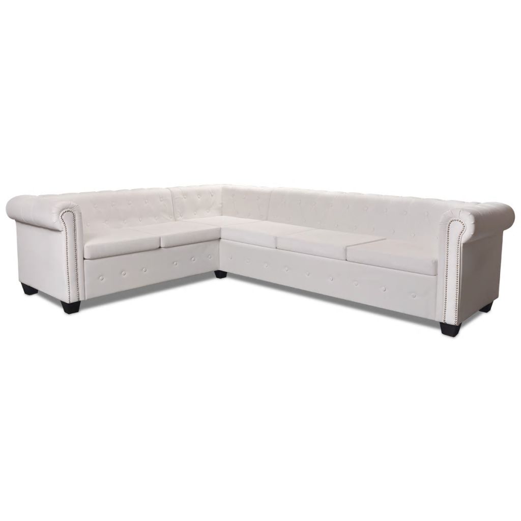 vidaXL Chesterfield Corner Sofa 6-Seater Faux Leather Longue Multi Colors - LynkHouse