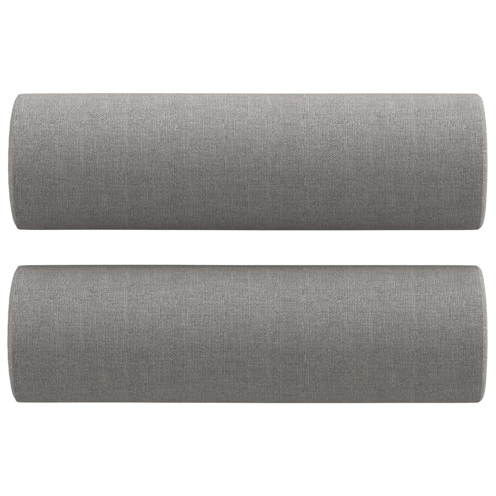 vidaXL 3 Piece Sofa Set with Throw Pillows&Cushions Light Gray Fabric - LynkHouse