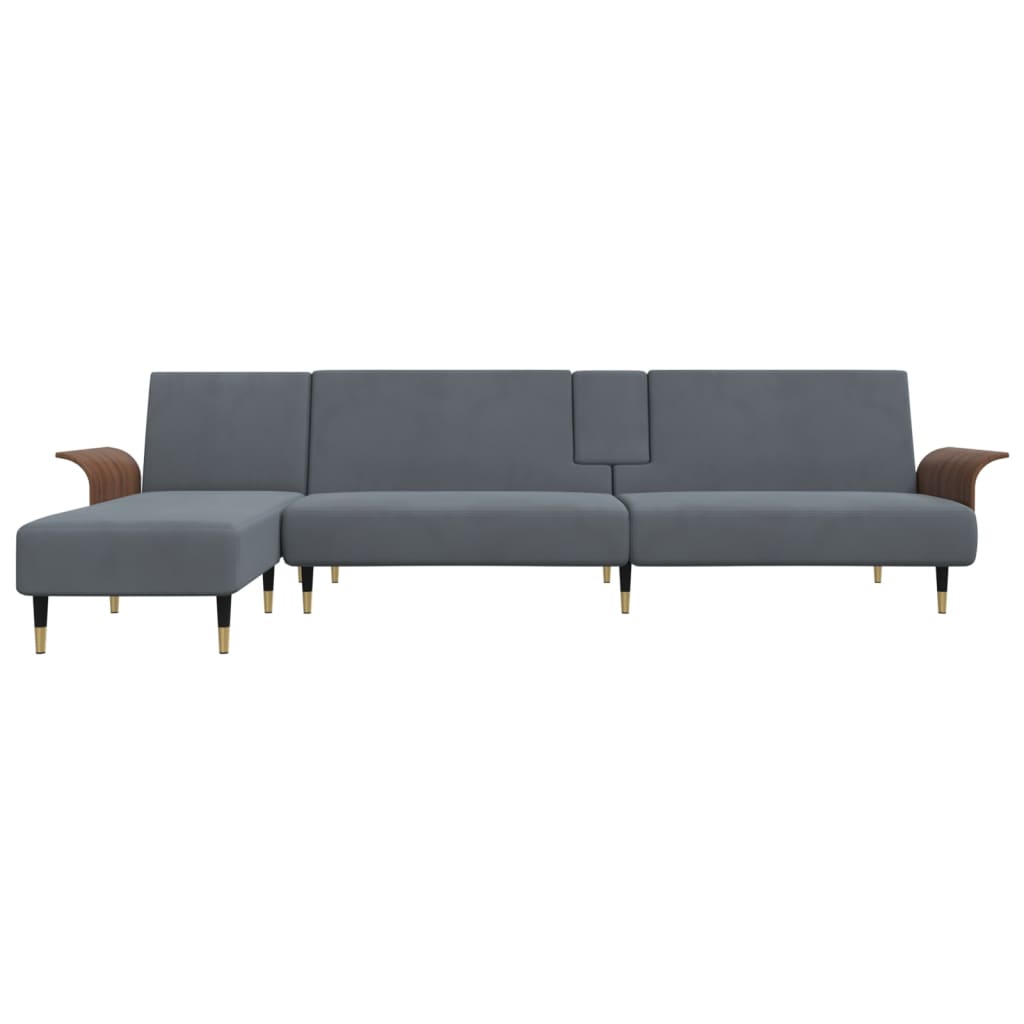 vidaXL L-shaped Sofa Black 109.8"x55.1"x27.6" Velvet - LynkHouse