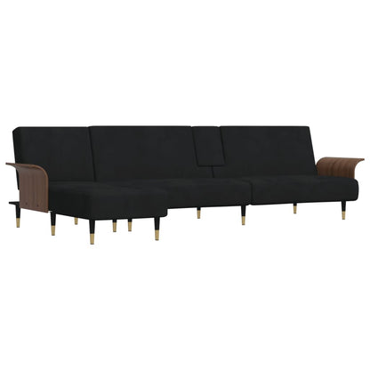 vidaXL L-shaped Sofa Black 109.8"x55.1"x27.6" Velvet - LynkHouse