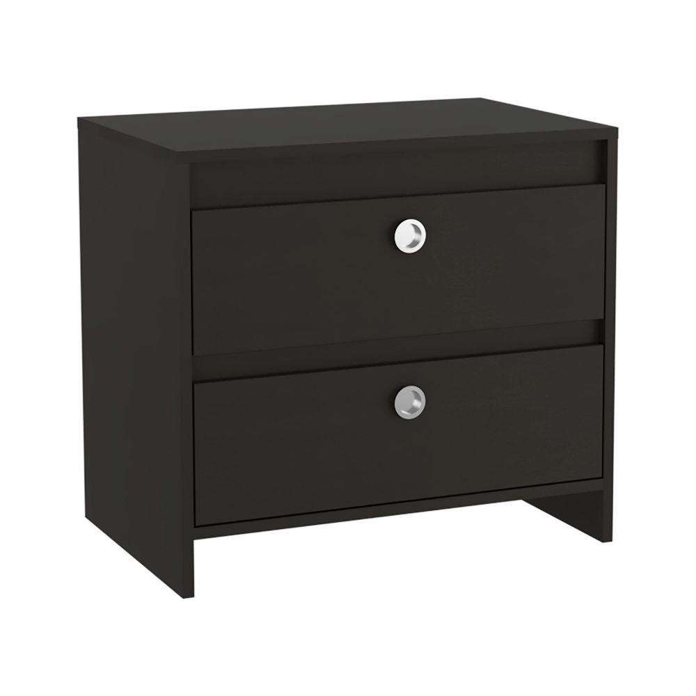 Nightstand Dreams, Two Drawers, Black Wengue Finish - LynkHouse