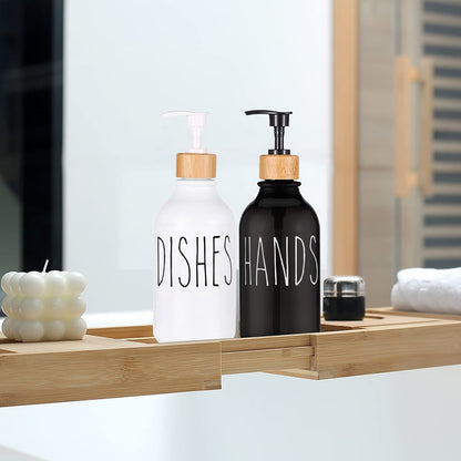 Dish Soap Bottle with Bamboo Pump - LynkHouse